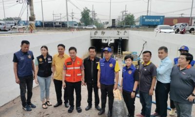 Chonburi Officials Examine Aftermath of Sri Racha Flooding